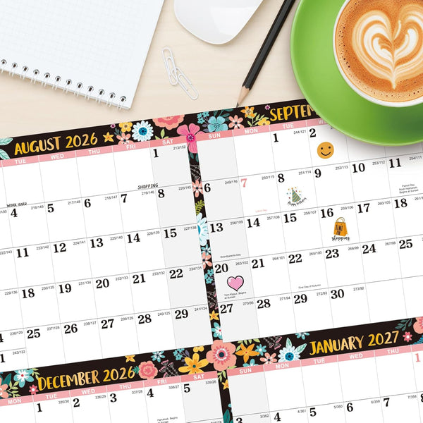 2025-2026 Dry Erase Calendar - JUL.2025 - JUN.2026, 2025-2026 Yearly Wall Calendar, 34.6" X 22.9", Dry Erase Wall Calendar with Thick Paper,