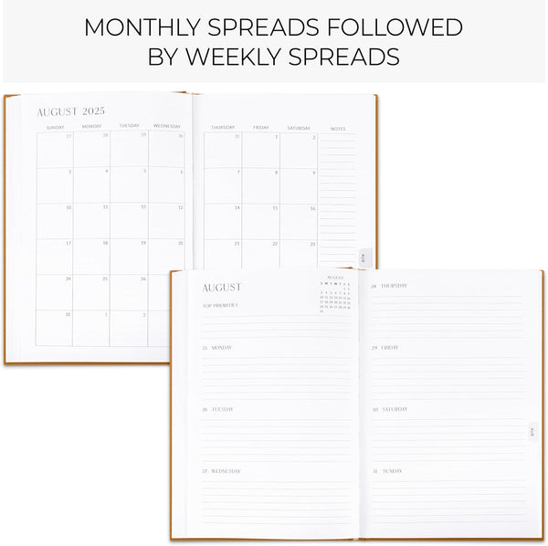 Beautiful 2025 Daily Planner - 7" X 10" Planner for Women or Men with Weekly & Monthly Spreads for Easy Planning - Beautiful Calendar Book to