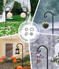 76 Inch Outdoor Shepherd Hook with 7 Prong Base (1 Pack), Adjustable Heavy Duty Garden Hanging Stake for Bird Feeder Solar Light Plant Hanger
