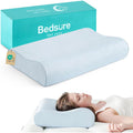 Bedsure Cervical Neck Pillow for Sleeping, Odorless Memory Foam with Cool-Touch Ice Pillowcases, Ergonomic Contour Pain Relief, Dorm Neck Support
