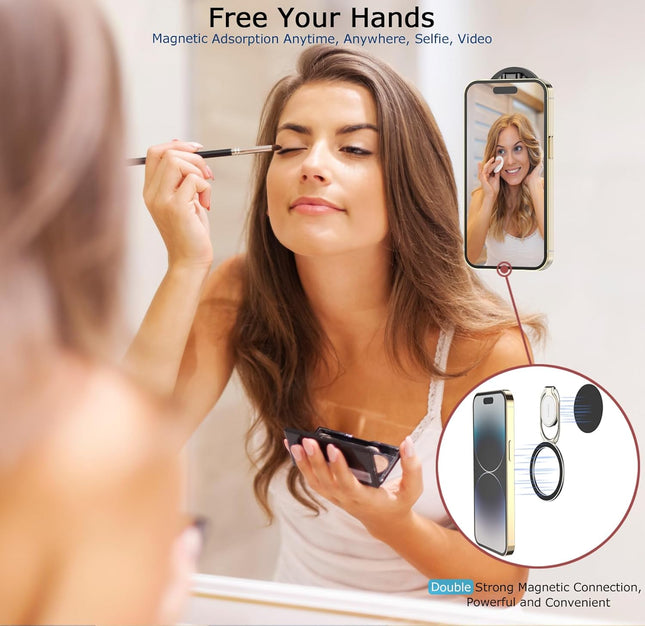 Magnetic Phone Ring Holder, Double Adjustable Gym Finger Ring Grip and Stand, Removable Phone Grip, for Iphone, Ipad and