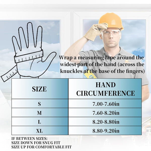 JUMPHIGH Mens Work Gloves, Synthetic Leather Mechanic Gloves Utility Gloves, Touchscreen Working Gloves for Multipurpose, Construction, Warehouse,