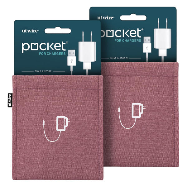 Pocket Mobile Charger Case Pouch Bag Organizer (Blue) - 2 Pack