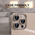 Choiche Compatible for Iphone 16 Pro/Iphone 16 Pro Max Camera Lens Protector Bling, 9H Tempered Glass Camera Cover Screen Protector Metal Ring