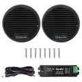 Herdio 3" Inch Marine Bluetooth Speakers Boat Motorcycle Hot Tub Stereo with Max Power 140 Watt (Black)