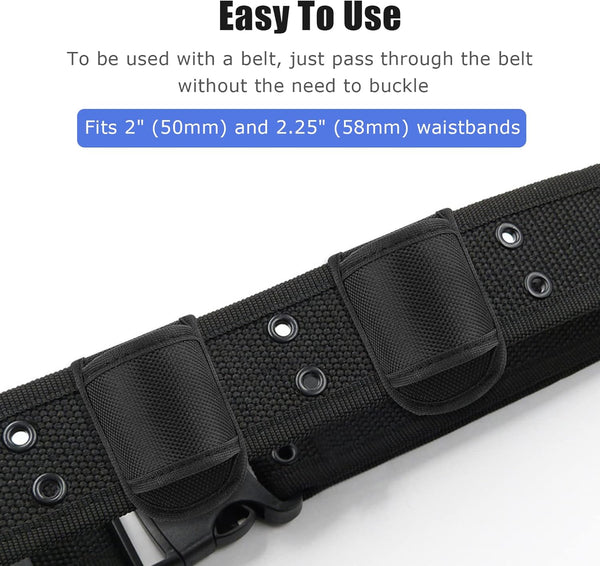 Flashlight Holster for Duty Belt, Open Top D Cell Compact Light Holder Case, Nylon Light Holster Pouch Uiinosoo Carry Tactical Torch Handheld