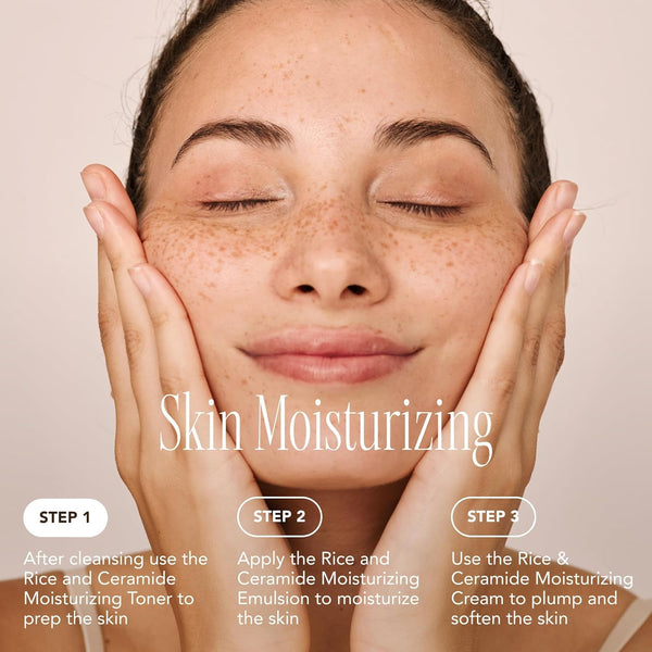 The Face Shop Rice Ceramide Moisturizing Emulsion - Rice Extract - Lightweight Face Moisturizer - Brightening - Hydrating Targets Dryness -
