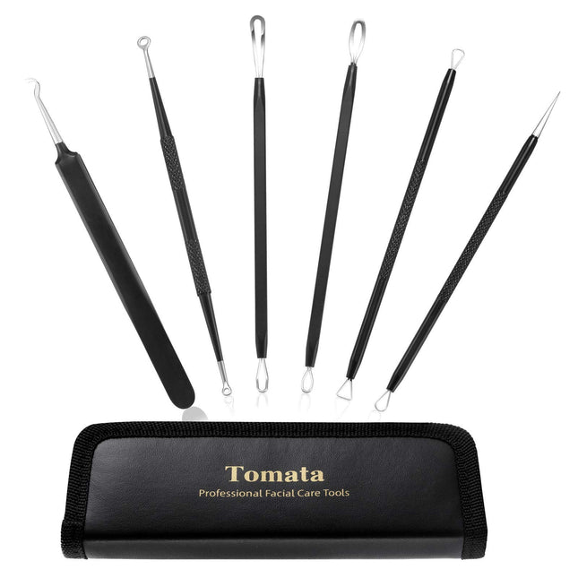 Blackhead Remover Pimple Popper Tool Kit - (6 Piece Kit) - Professional Stainless Pimples Comedone Extractor Removal Too