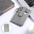 Grevosea Credit Card Holder for Women, Slim Minimalist Wallet ID Card Holder Zipper Front Pocket Wallet with 7 Card Slots and 2 ID Window for Men