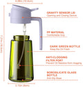 CXINYI - 16Oz/470Ml Olive Oil Dispenser for Kitchen with Stickers - 2 in 1 Olive Oil Sprayer for Cooking, Air Fryer, and Salad, Black&Purple