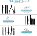 Utopia Care - Manicure Kit for Women and Men, Manicure Set with Nail Clippers or Nail Kit Includes Fingernail & Toenail Clippers,18-Pcs Pedicure