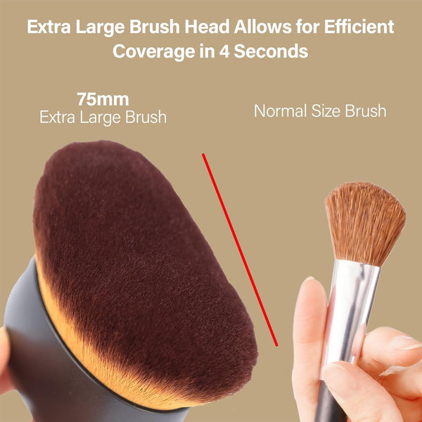 Extra Large Body Makeup Brush for Self Tanner, Leg Makeup &Bronzer Blend,75 Mm Wide-Headed Kabuki Brush Provides More Even& Pretty Application,