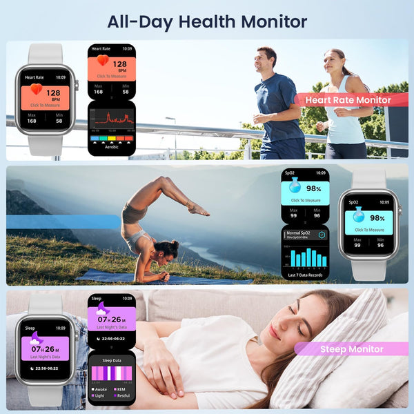 Smartwatch Women for Android Phones Ios: Smart Watches for Women Fitness Tracker 1.83" Touchscreen Waterproof Smartwatches Lady with Answer/Make