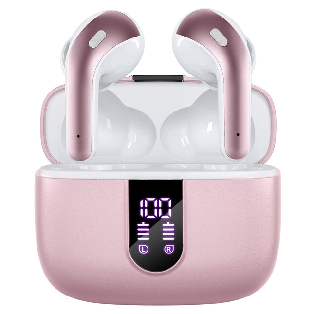 TAGRY Bluetooth Headphones True Wireless Earbuds 60H Playback LED Power Display Earphones with Wireless Charging Case IP
