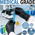 FINITEX Black Nitrile Disposable Medical Exam Gloves - 100/1000 PCS 6.3Mil Gloves Powder-Free Latex-Free Food Gloves