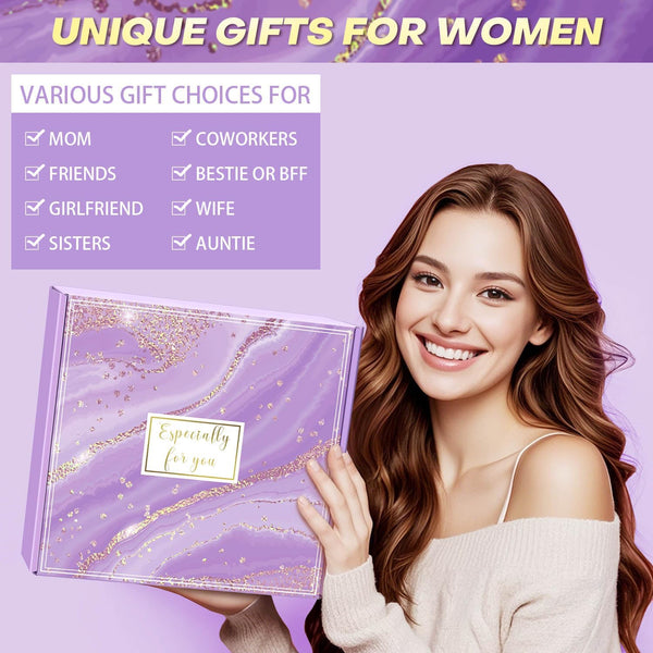 Happy Birthday Gifts for Women Self Care Gift, Relaxing Care Package Get Well Soon Spa Gift Basket with Luxury Blanket, Mothers Day, Brithday