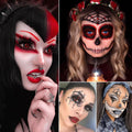 Afflano Red Black Eyeshadow Goth Makeup Palette, Vampire Blood Red Halloween Makeup Palette, Burgundy Dark Smokey Eye Shadow Palette Pigmented,
