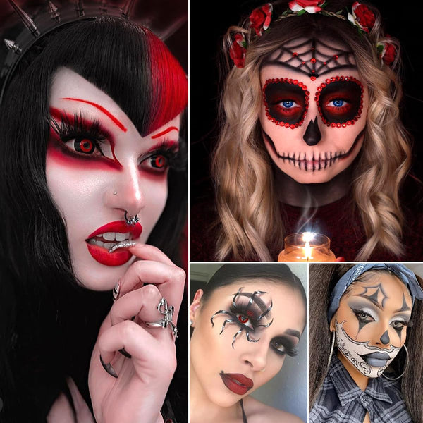Afflano Red Black Eyeshadow Goth Makeup Palette, Vampire Blood Red Halloween Makeup Palette, Burgundy Dark Smokey Eye Shadow Palette Pigmented,
