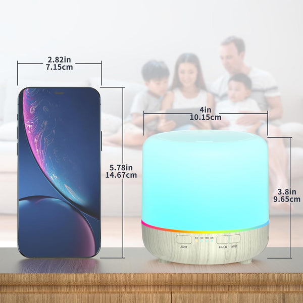 HOMILLY Essential Oil Diffuser, 120Ml USB Cable Colorful Quiet Aromatherapy Diffuser with 7 Colors Lights, Adjustable Mist Mode, Waterless Auto