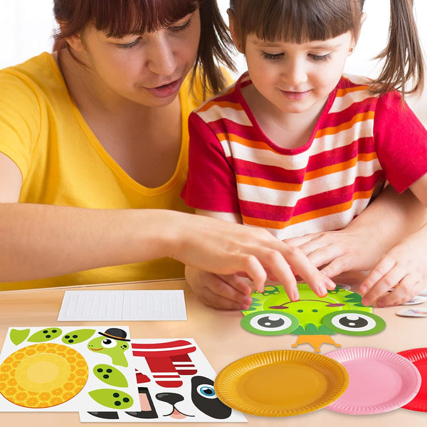 V-Opitos Arts and Crafts Kits for Kids, 12 Pack Simple Animal Paper Plate Crafts for Toddler Age of 2, 3, 4, 5 Years Old, Fun Preschool Classroom