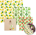 SUPERBEE Beeswax Wrap for Food, Set of 3 Bees Wax Wraps, Reusable Bees Paper for Wrapping Vegetables, Cheese, Bowl Covers and Sandwich Wrapping