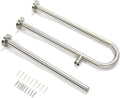 HECASA 24 Inch Handicap Grab Bars Rails 304 Stainless Steel Toilet Handrail Bathroom Safety Bar Wall Mount Floor Support Assist Bar for Disabled