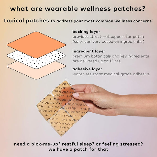 The Good Patch Plant Powered Sleep Support - Sustained Release Dream Patch with Melatonin, Hops, Valerian Root (16 Total Patches)