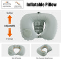 MABOZOO Inflatable Bath Neck Pillows for Tub & Shower - Head & Neck Support, Grey U-Shaped Travel Pillow for Airplane