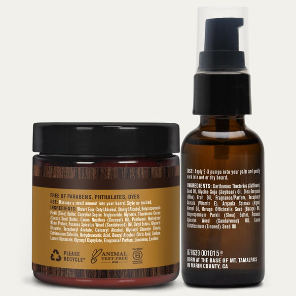 Every Man Jack Beard Oil & Beard Butter Bundle - Sandalwood Fragrance - Rejuvenates, Hydrates & Styles Dry Beards - Naturally Derived with Cocoa