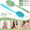 Silicone Back Scrubber, Soft Silicone Loofah with Handle, Gentle Exfoliating Back Scrubber, Back Brush Bath Brush with Two Dual-Side & Detachable