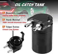 RULLINE Universal 350Ml Oil Catch Can Tank 0046 Aluminum Polish Baffled Reservoir Black Upgraded Braided Hose