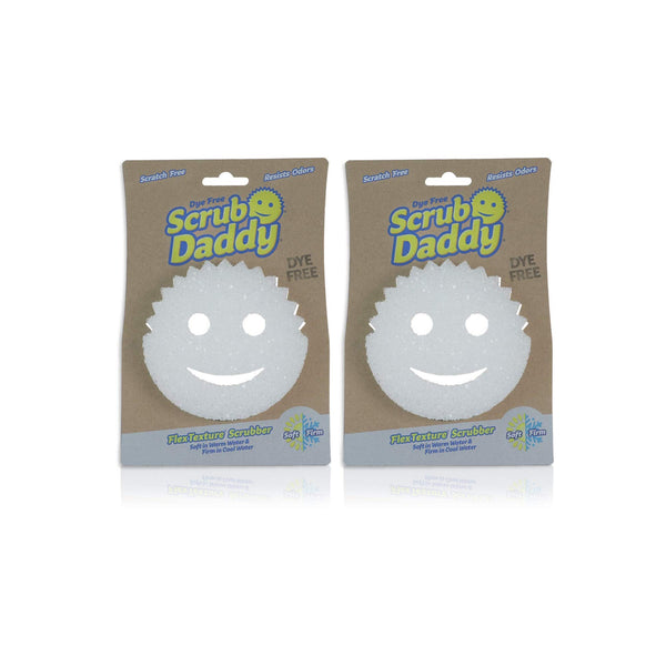 Scrub Daddy Sponge - Dye Free - Scratch-Free Scrubber for Dishes and Home, Odor Resistant, Soft in Warm Water, Firm in Cold, Deep Cleaning,