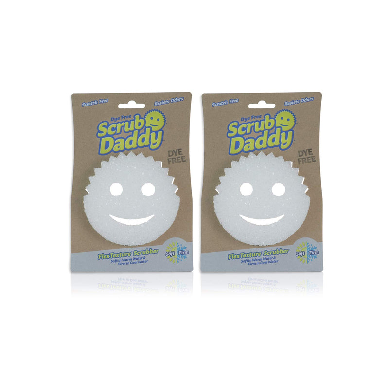 Scrub Daddy Sponge - Dye Free - Scratch-Free Scrubber for Dishes and Home, Odor Resistant, Soft in Warm Water, Firm in Cold, Deep Cleaning,