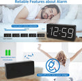 Peakeep Digital Alarm Clock for Bedroom Bedside, Loud Alarm Clock for Heavy Sleepers, Large Big LED Numbers for Seniors, Battery Backup Plug in