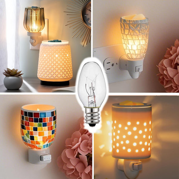Wax Warmer Bulb - Salt Lamp Bulb - 15 Watt Light Bulbs for Scentsy Wax Warmer,C7/120V/E12 Long Lasting Nightlight Replacement Bulbs for Plug in