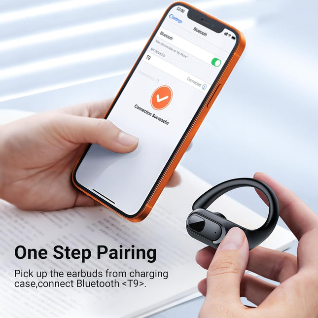 Occiam Wireless Earbuds Bluetooth Headphones Ear Buds 96Hrs Playback Sport Over-Ear Waterproof Wireless Headphones Earph
