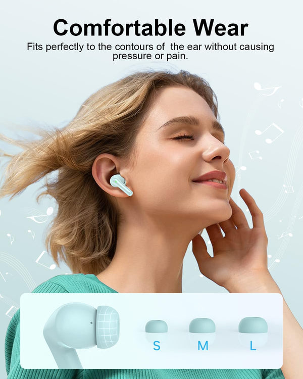 Wireless Earbuds, Bluetooth 5.3 Ear Buds, Headphones with Clear Stereo Sound, 40H Playtime with LED Digital Display, IPX7 Waterproof Earphones