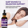 Valerian Root Sleep Support Drops, Passion Flower, Chamomile, Lavender, Soursop Leaves, & Hibiscus Herb Extract Supplement Tincture for Sleep