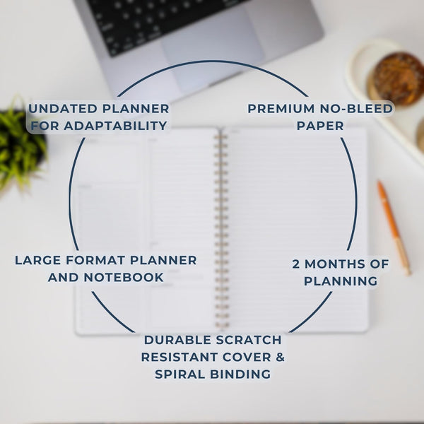 Undated Daily Planner | 8.25â X 11.75â to Do List Notebook | Work Productivity ADHD Organizer | Men and Women Planner | College Supplies |