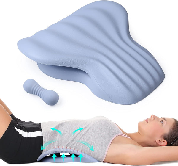 RESTCLOUD Back Stretcher for Back Pain Relief, Lower Back Stretcher Back Stretching Cushion, Lumbar Stretcher Device Helps with Spinal Stenosis