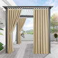 RYB HOME Outdoor Patio Curtains - Blackout Waterproof Porch Curtains & Drapes Privacy Protect Sunight Block for Pavilion Pergola Porch, 1 Panel, W