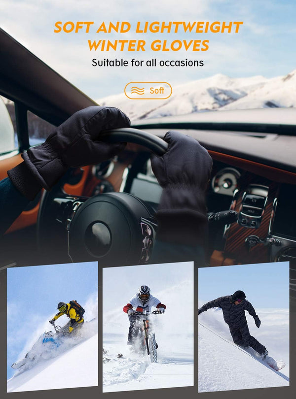 TRENDOUX Winter Gloves for Men Warm: 3M Thinsulate -20â Windproof Waterproof Ski Women Glove with Touchscreen Thermal Lining Anti-Slip for Work