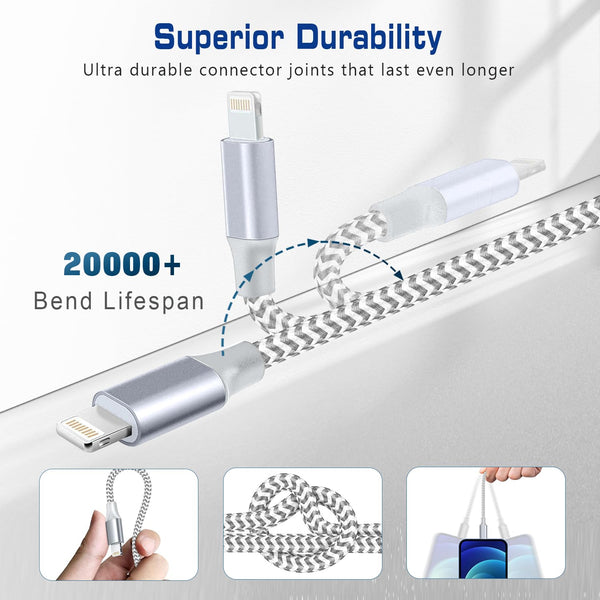 [Apple Mfi Certified] Short Iphone Charger 1Ft 2Pack,Usb a to Lightning Cord Nylon Braided 12 Inch Fast Charging Iphone Cable Compatible with