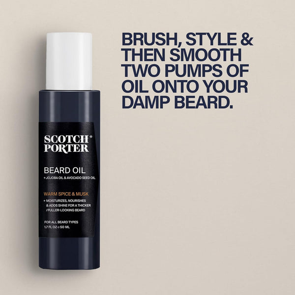 Scotch Porter Smoothing Beard Oil â Nourishing Oil Seals in Moisture & Smooths Flyaways for a Frizz-Free, Fuller/Healthier-Looking Beard with