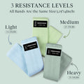 Wide Fabric Resistance Bands for Working Out, 3 Level Non-Slip Exercise Booty Bands for Women & Men Leg and Glutes with Hair Ties and Tape Measure