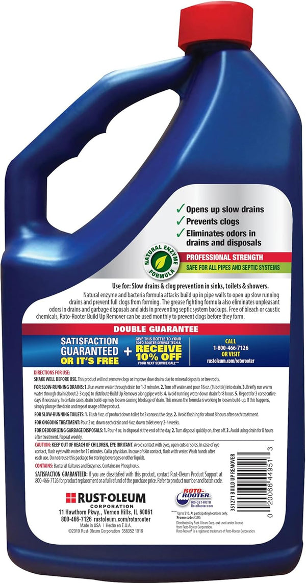 351271 Build-Up Remover Drain Cleaner, 64 Oz