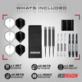 RED DRAGON Pegasus Professional Tungsten Steeltip Darts Set Available in 21, 23, 24, 25, 26, 28, 30 Gram with Flights, Stems (Shafts) and Wallet