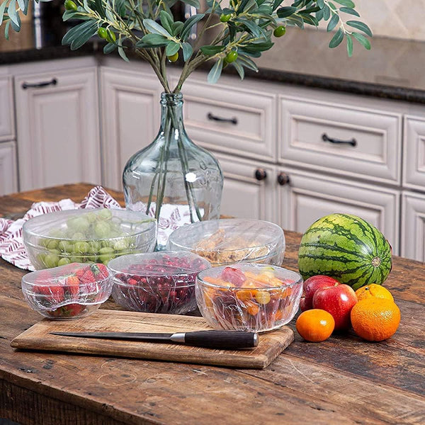 Fresh Keeping Bags Covers - Stretch Plastic Bowl Covers & Reusable Plastic Wrap - Universal Kitchen Wrap - 100Pcs