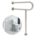 HECASA 24 Inch Handicap Grab Bars Rails 304 Stainless Steel Toilet Handrail Bathroom Safety Bar Wall Mount Floor Support Assist Bar for Disabled