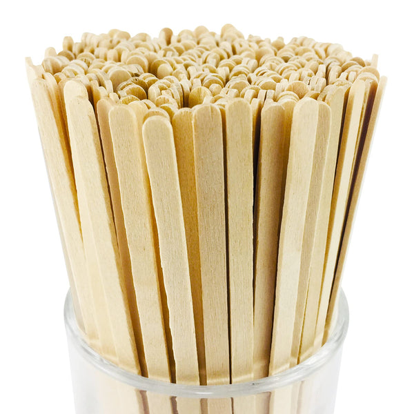 500Pcs Wooden Coffee Stir Sticks,Disposable Coffee Stirrers,5.5 Inches Biodegradable Compostable Eco-Friendly Wooden Stir Sticks,Round-End